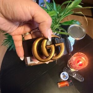 Gucci Black Belt with Gold Buckle